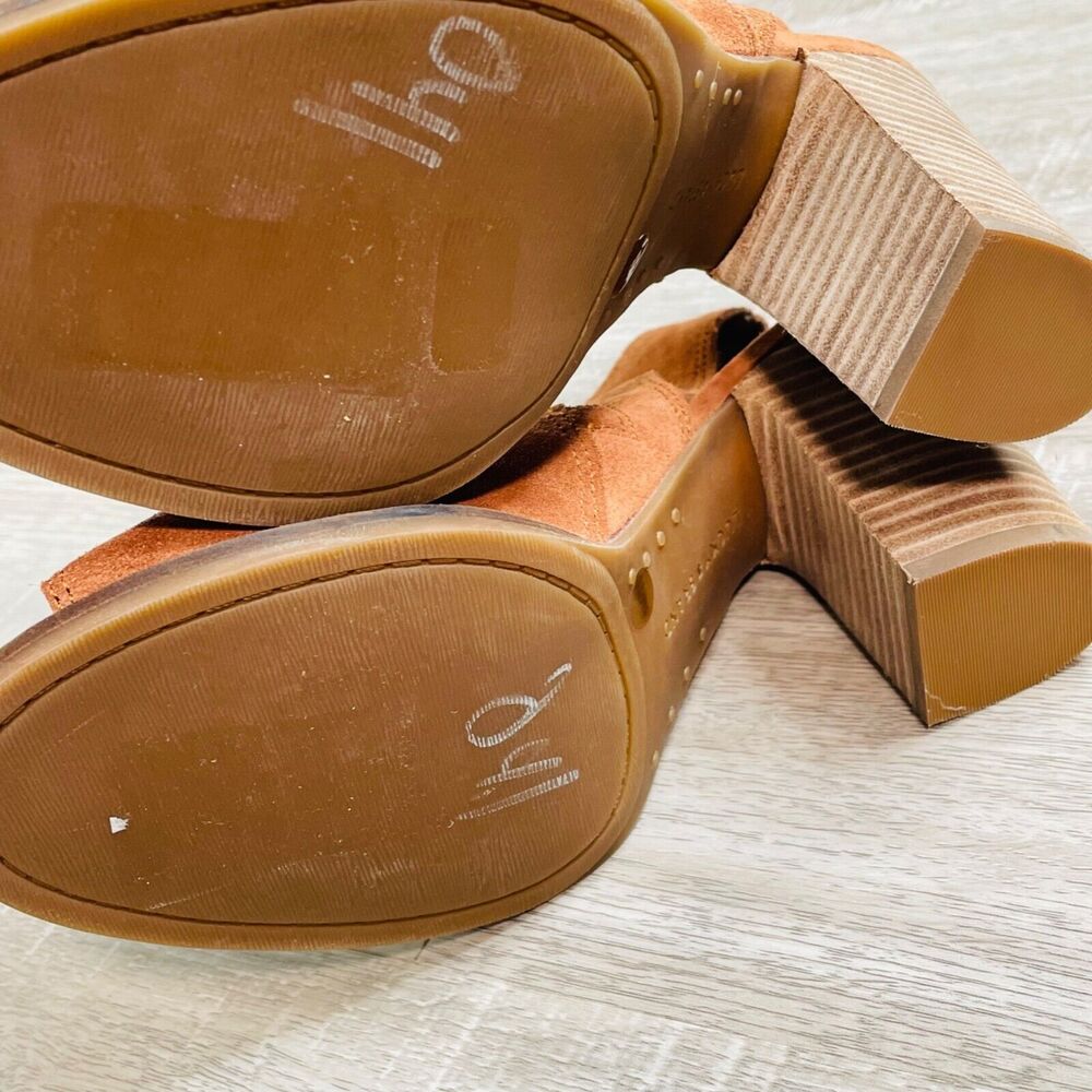 LUCKY BRAND Listana Brown Suede Open Toe Sandal Boot Size 8 - Picture 8 of 9